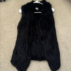 Tyler Boe Black Rabbit Fur Vest